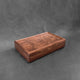 SELECT Large Valet Box in Walnut with Swirled Walnut lid and Mini Bubinga Stripe with Single Check