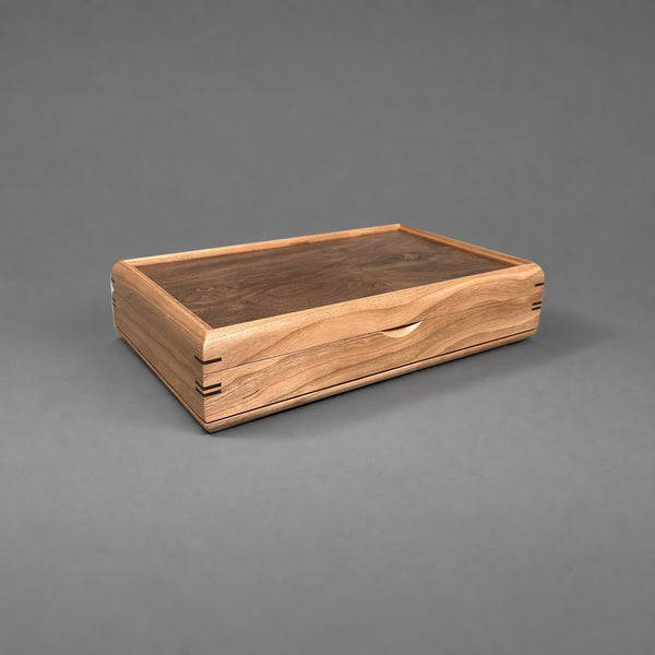 Large Valet Box cherry with walnut lid, closed