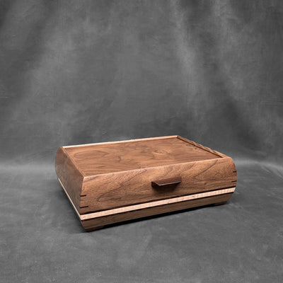 Signature Elegance Jewelry Box Walnut with Walnut Lid Wenge and Curly Stripe
