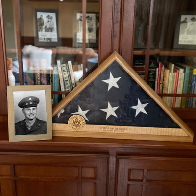 Wooden handmade Flag Display Case by Mikutowski Woodworking