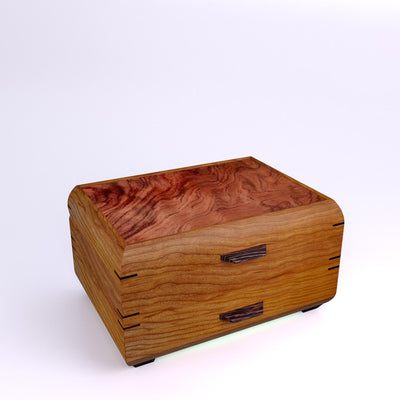 Wooden handmade Sophisticated Jewelry Chest Cherry Bubinga by Mikutowski Woodworking