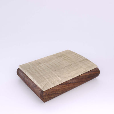 Wooden handmade Tranquility Box Walnut Curly Maple by Mikutowski Woodworking