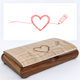 Heart Pencil Sketch - Engraved Valentine's Day Wooden Keepsake Box