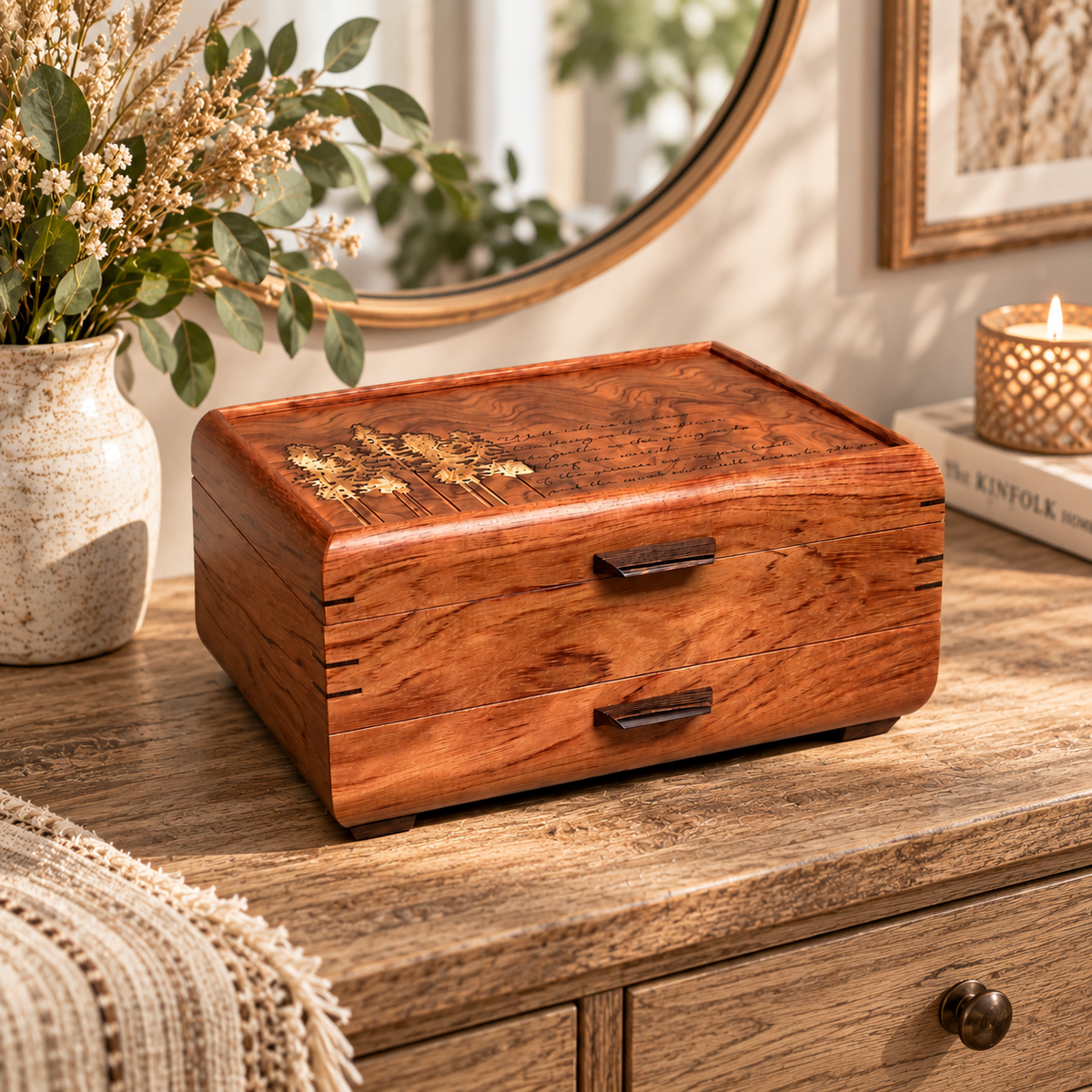The One — Sophisticated Jewelry Chest — Bubinga with Bubinga Lid