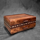 SELECT Sophisticated Jewelry Chest Rosewood with Rosewood Lid Wenge Stripe with Single Check in Wenge, Cherry, Zebrawood, Rosewood and Maple.