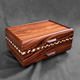 SELECT Sophisticated Jewelry Chest Rosewood with Rosewood Lid Wenge Stripe with Double Check in Wenge, Cherry, Zebrawood, Rosewood and Maple.