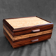 SELECT Sophisticated Jewelry Chest Rosewood with Tamo Ash Lid Zebrawood and Wenge Stripes