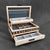 SELECT Sophisticated Jewelry Chest in Birdseye maple with Tamo ash lid with Triple Check Inlay and Walnut Stripe #2