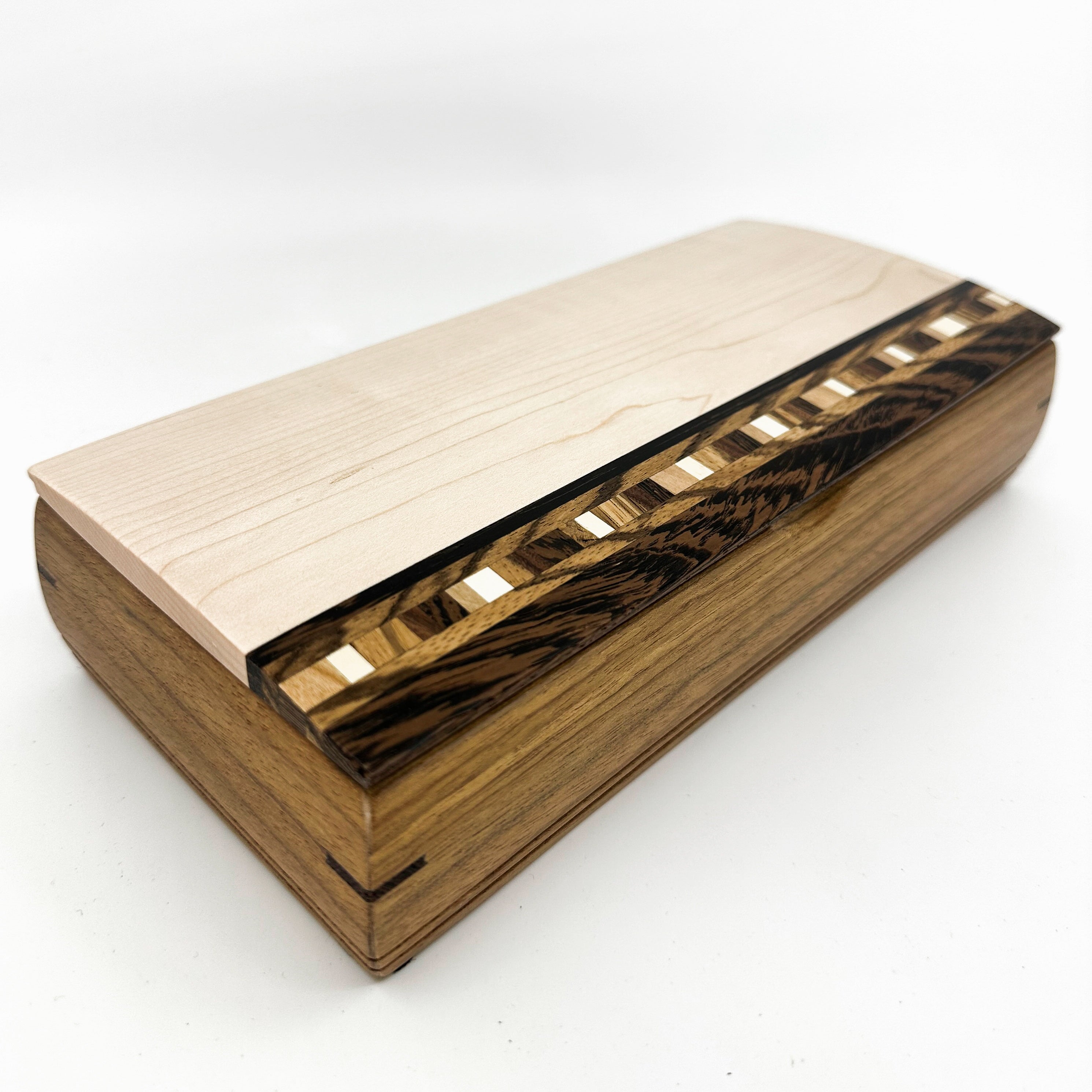Cache Box Style #5 Shedua with Curly Maple Lid – Mikutowski