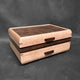 SELECT Sophisticated Jewelry Chest Birdseye Maple with Swirled Walnut Lid Wenge and Walnut Stripes