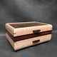 SELECT Sophisticated Jewelry Chest Birdseye Maple with Swirled Walnut Lid Wenge, Padauk and Walnut Stripes