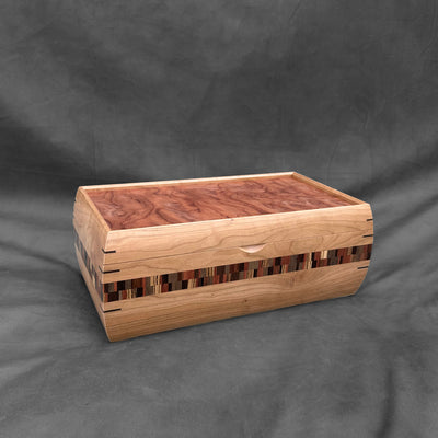 SELECT Mini Hope Chest in Cherry with Bubinga Lid and Double Check Stripe
