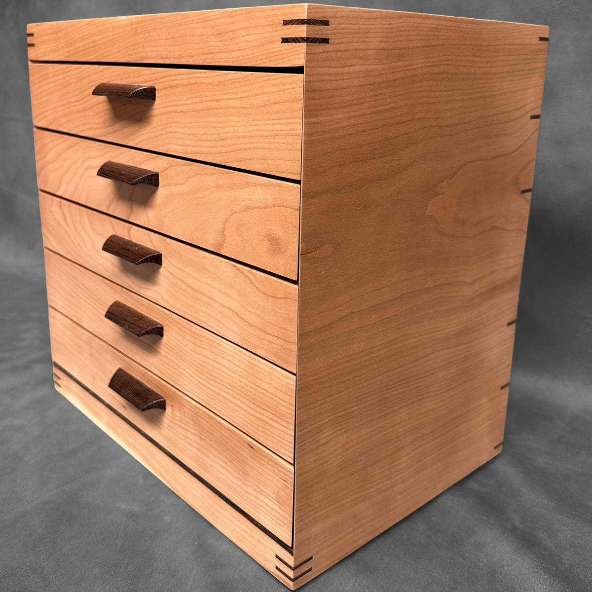 SELECT 5-Drawer Jewelry Chest in Cherry with Curly Maple Lid