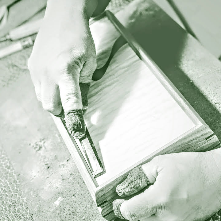 Hand craftsmanship in the Mikutowski Woodworking workshop