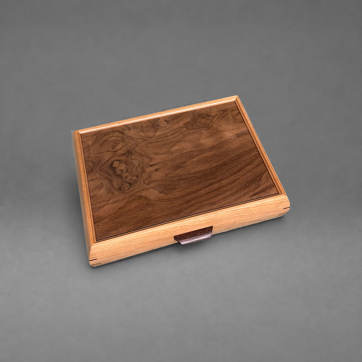 Walnut lid detail from above