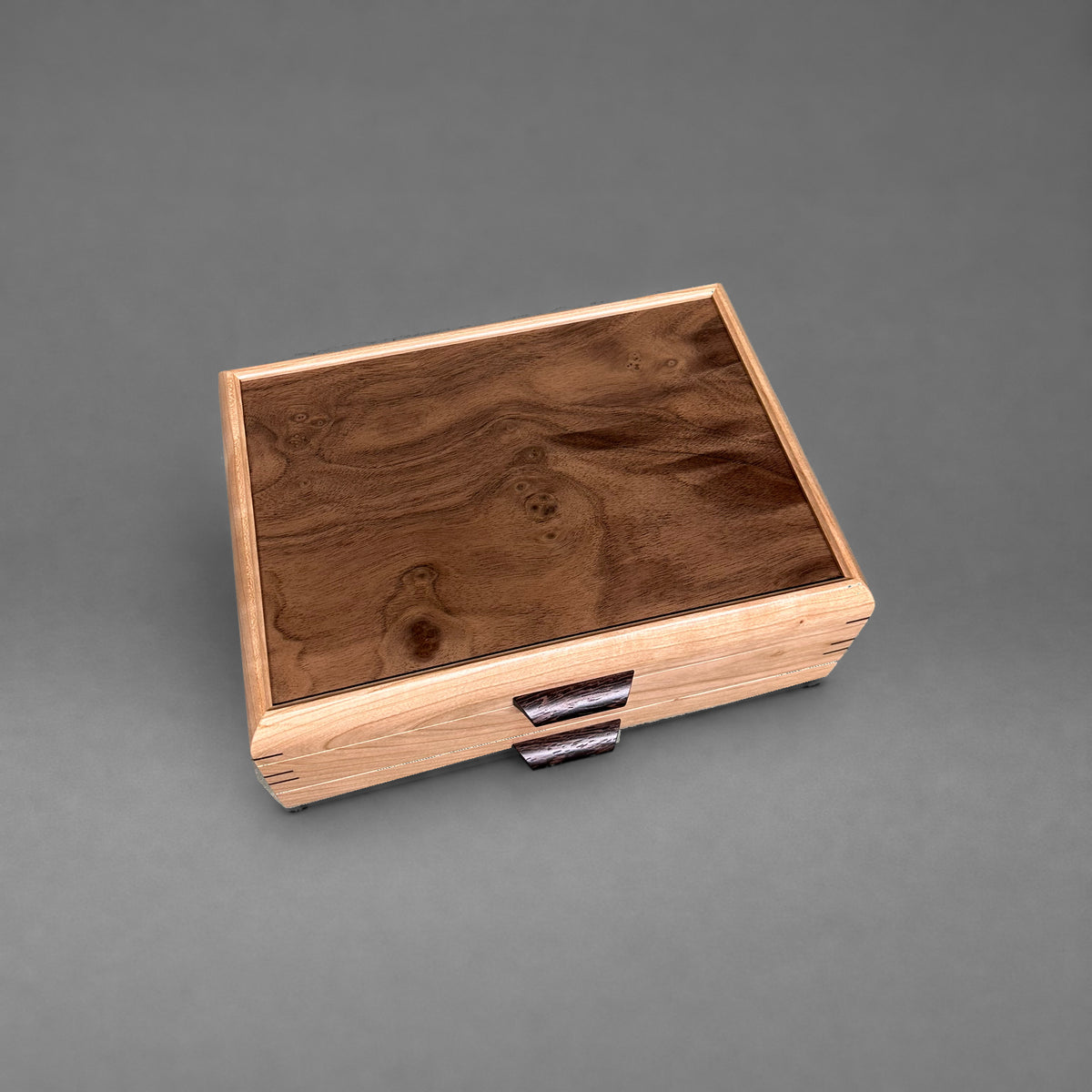 Walnut lid detail from above