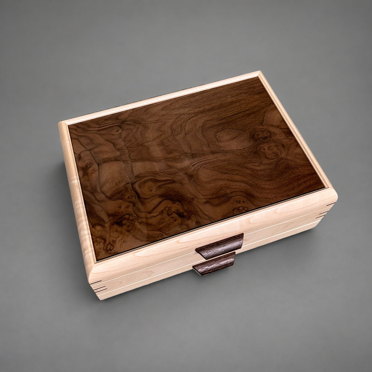 Walnut lid detail from above