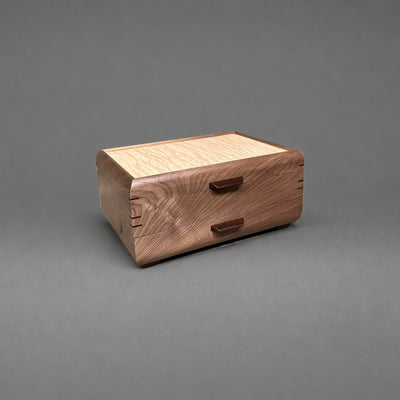Sophisticated Jewelry Chest — Walnut with Curly Maple Lid