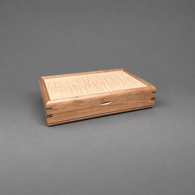 Large Valet Box — Cherry with Curly Maple Lid