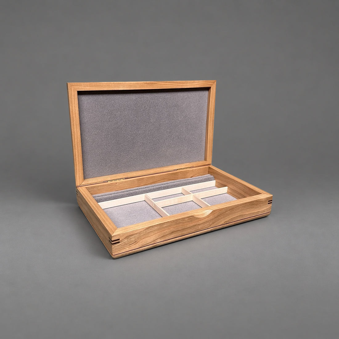 Large Valet Box cherry with walnut lid, closed
