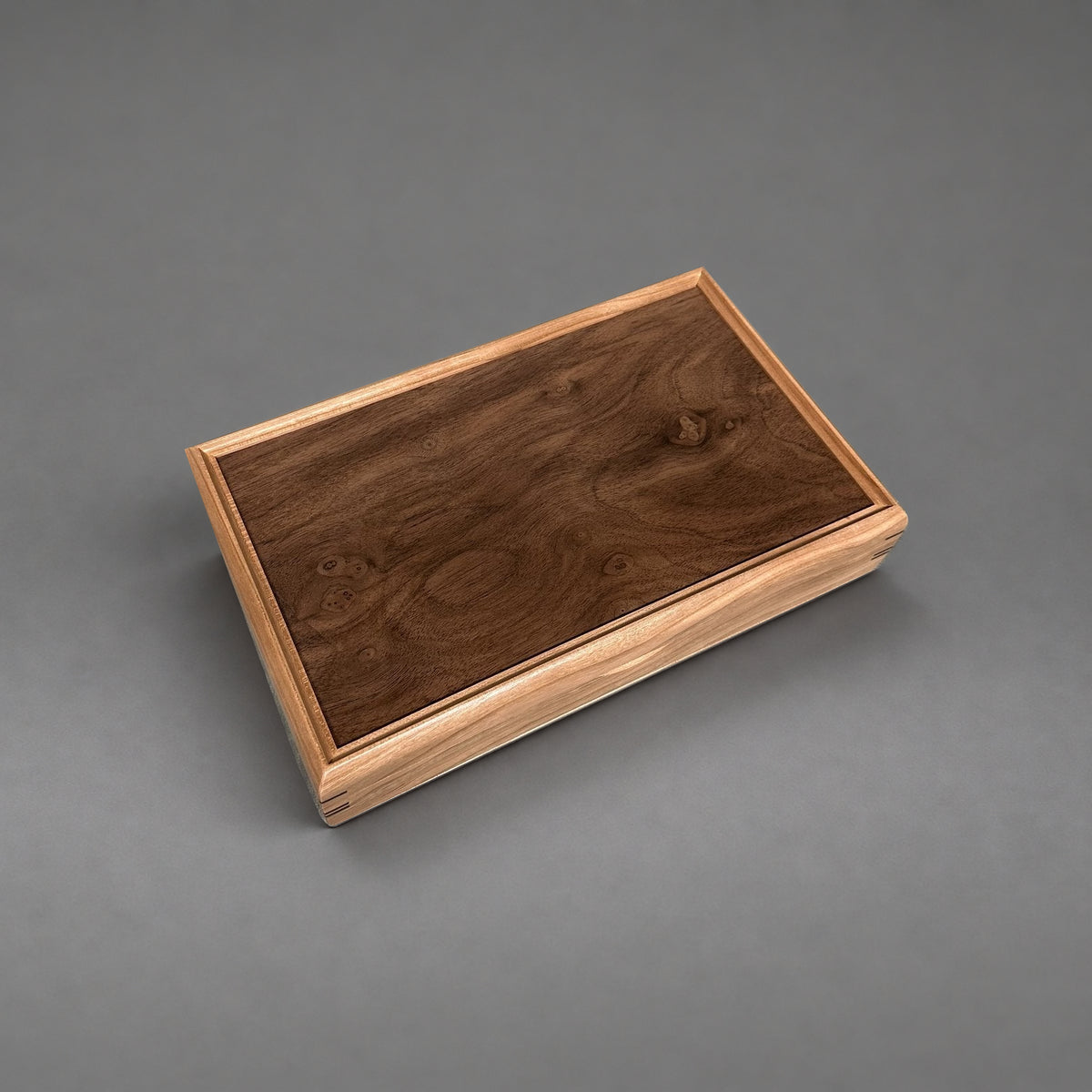 Walnut lid detail from above