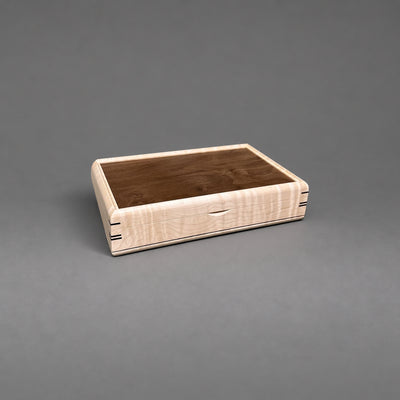 Large Valet Box — Curly Maple with Walnut Lid