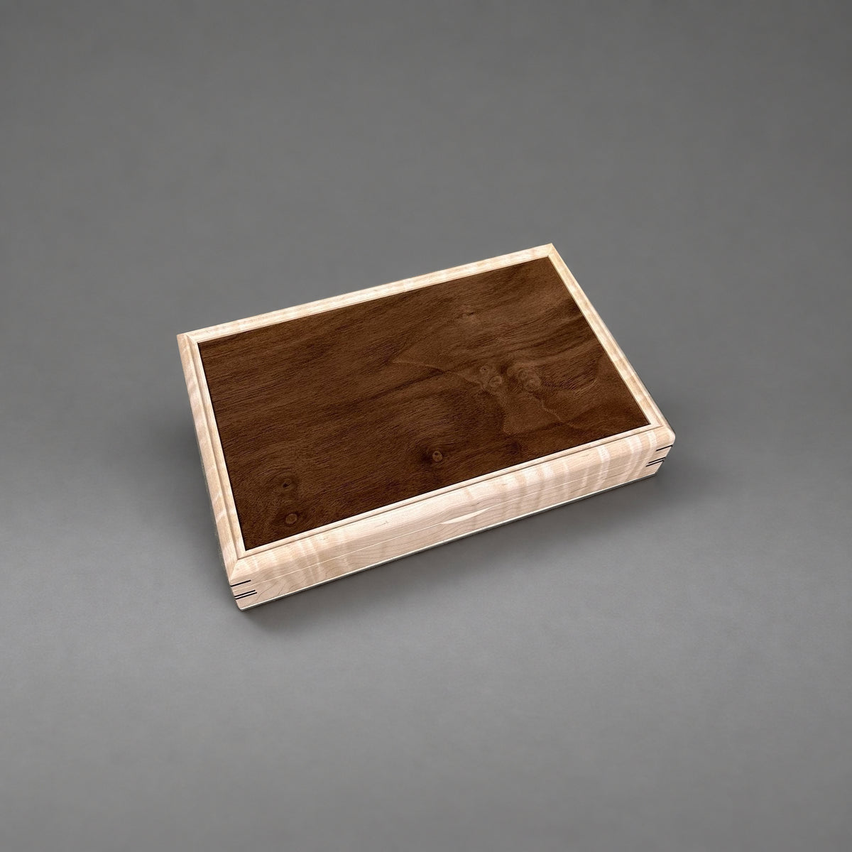 Walnut lid detail from above