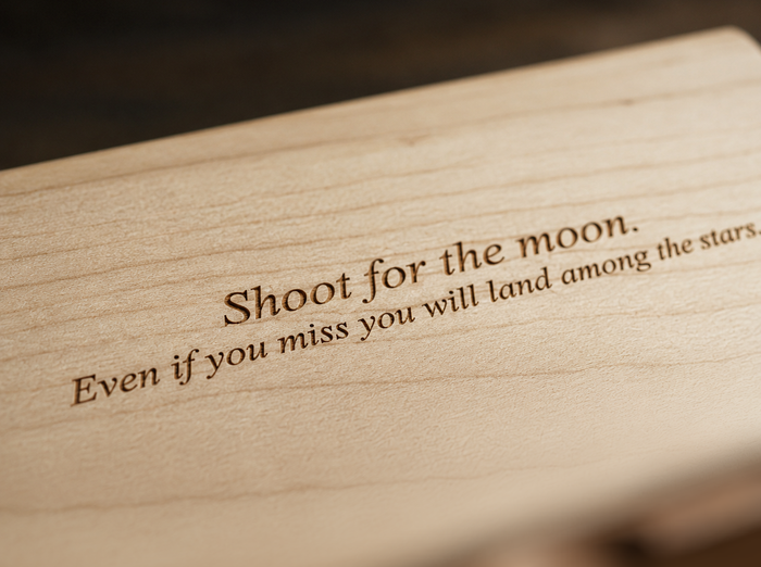 Engraved wooden box