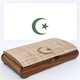Eid Celebration or Ramadan Gift - Handmade Wooden Keepsake Box (Islam Crescent and Star)