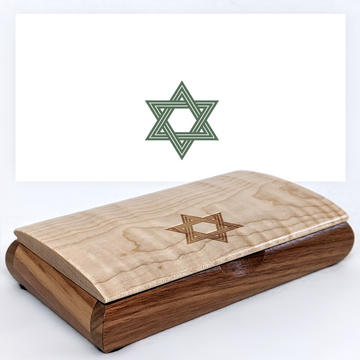 Star of David Engraved Keepsake Box — Bar Mitzvah & Hanukkah