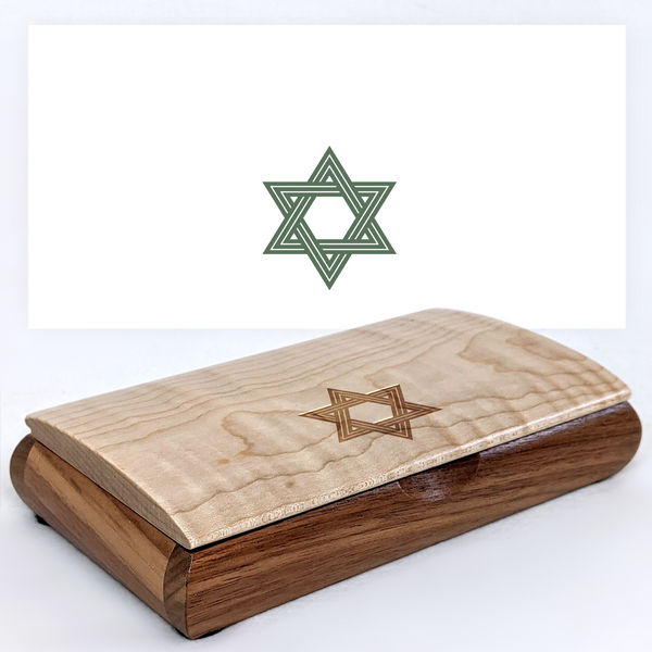 Star of David Engraved Keepsake Box — Bar Mitzvah & Hanukkah