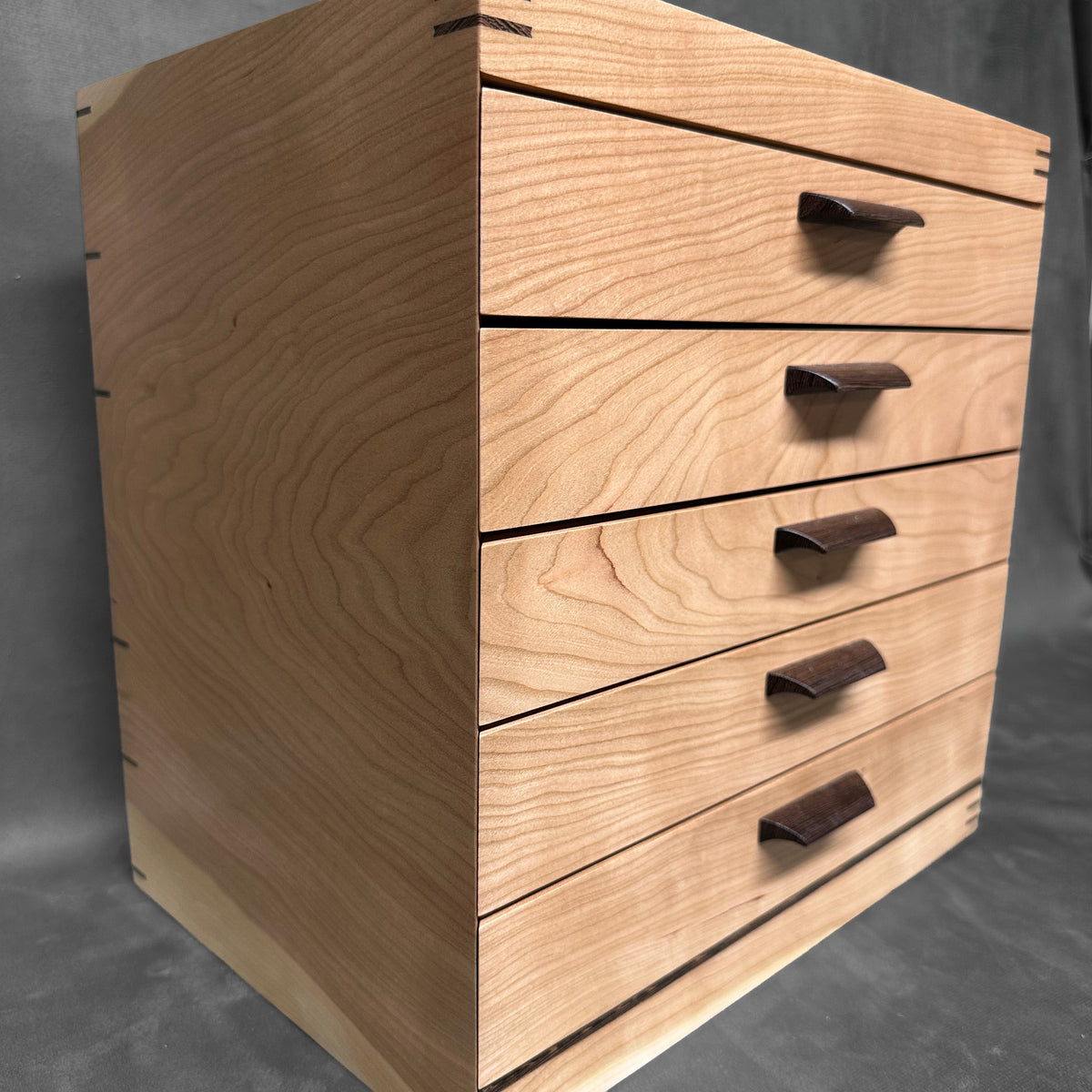 SELECT 5-Drawer Jewelry Chest in Cherry with Curly Maple Lid