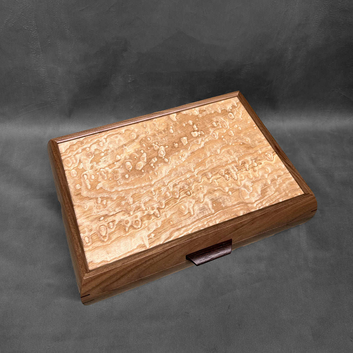 Signature Elegance Jewelry Box Walnut with Tamo Ash Lid Bubinga and Zebrawood Stripe (Copy)