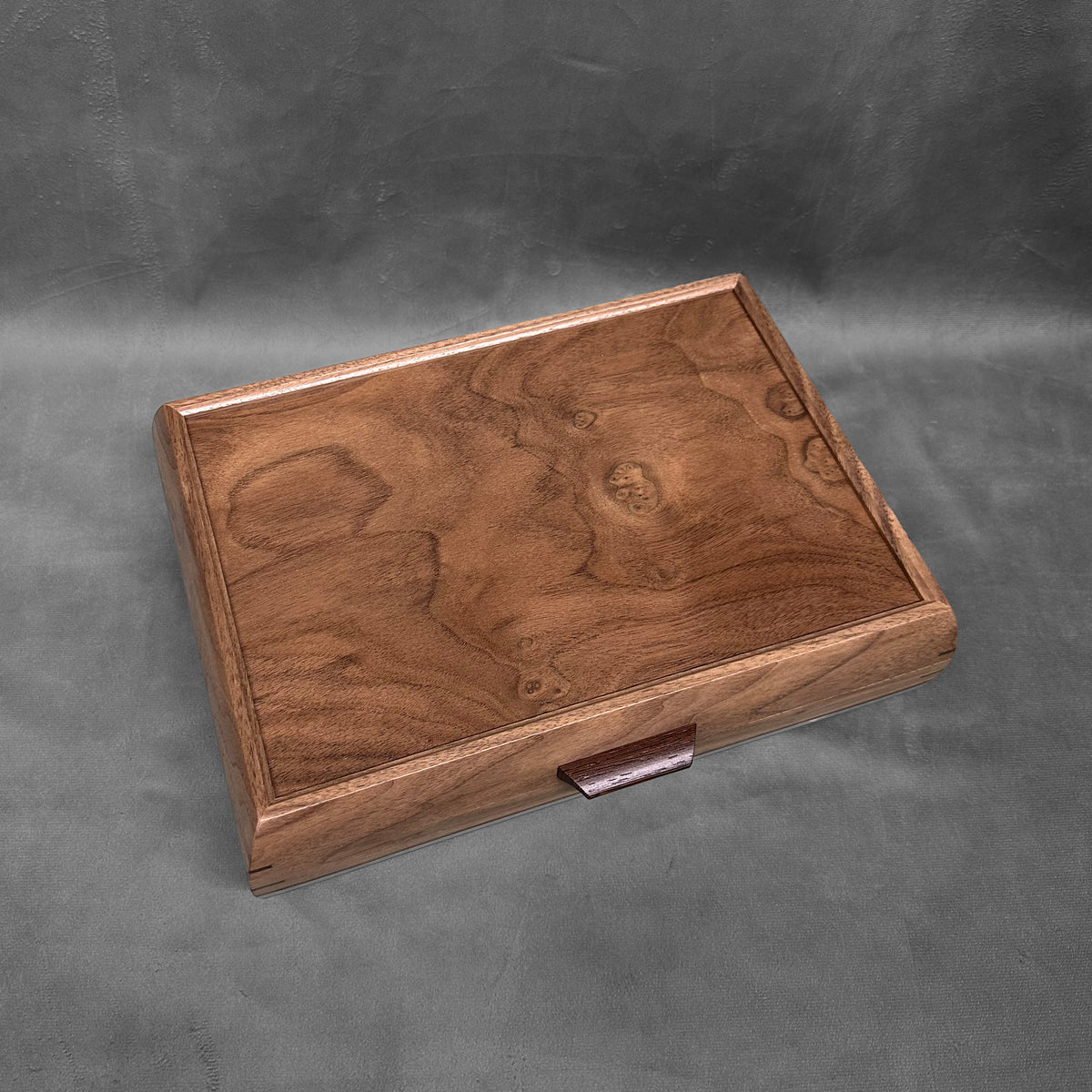 Signature Elegance Jewelry Box Walnut with Walnut Lid Wenge and Curly Stripe