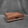 Signature Elegance Jewelry Box Walnut with Walnut Lid Curly Maple with Wenge Stripes