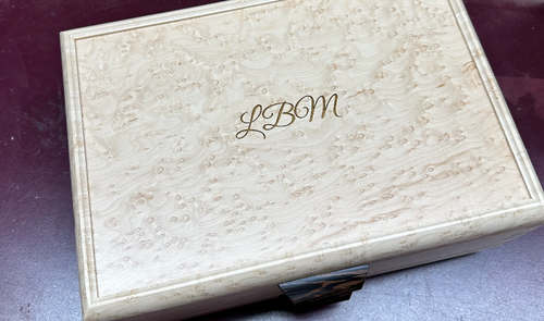 Wooden jewelry box given as a 5th anniversary gift