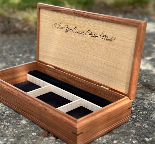 Wooden jewelry box given as a 5th anniversary gift