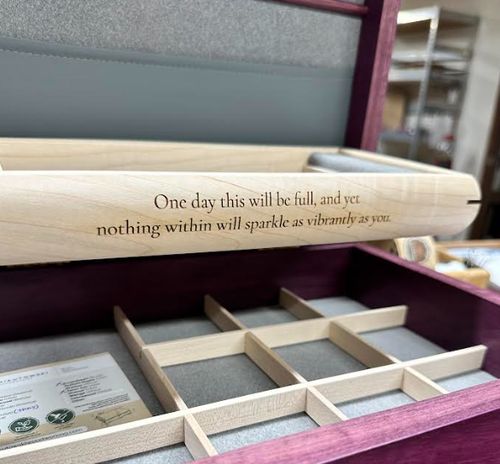 Wooden jewelry box given as a 5th anniversary gift