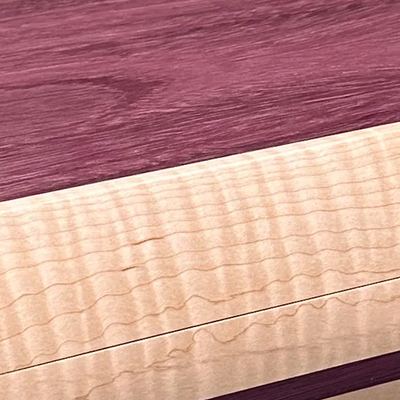 Curly maple and purpleheart wooden box