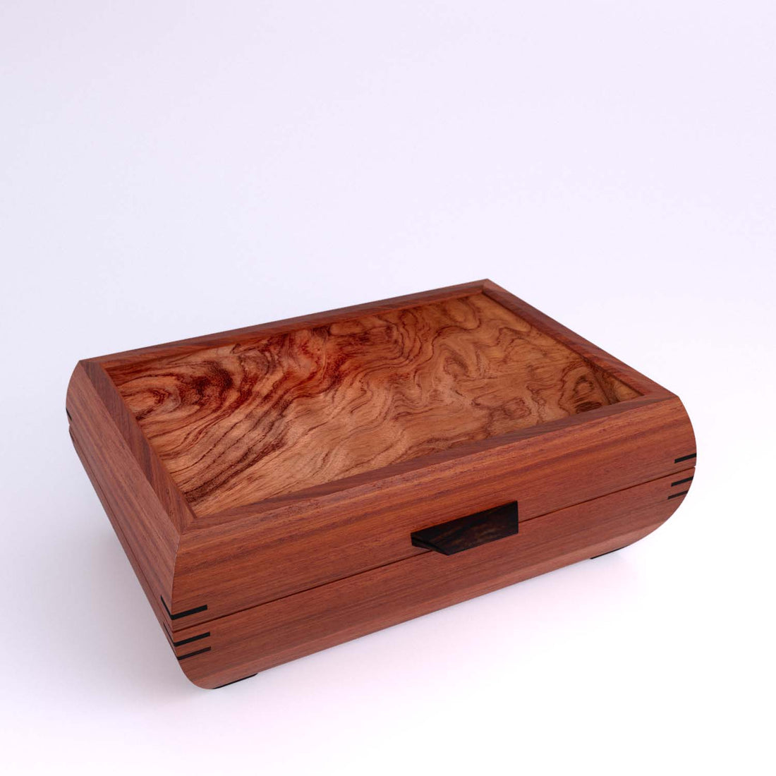 Elegance jewelry box — curly maple with walnut lid preview