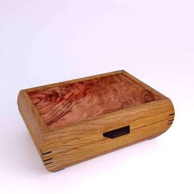 Wooden handmade Elegance Jewelry Box Cherry Bubinga by Mikutowski Woodworking