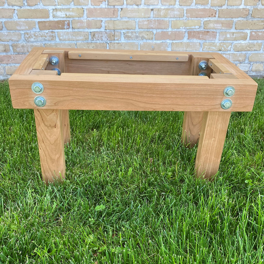 Wooden handmade Farmhouse Coffee Table in Natural Cherry Cherry by Mikutowski Woodworking