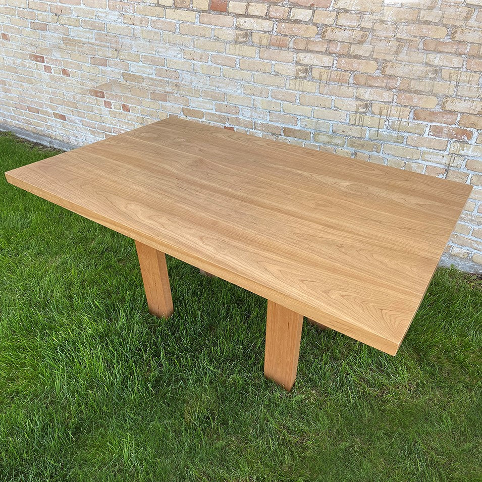 Wooden handmade Farmhouse Dining Table in Natural Cherry Cherry by Mikutowski Woodworking