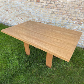 Wooden handmade Farmhouse Dining Table in Natural Cherry Cherry by Mikutowski Woodworking