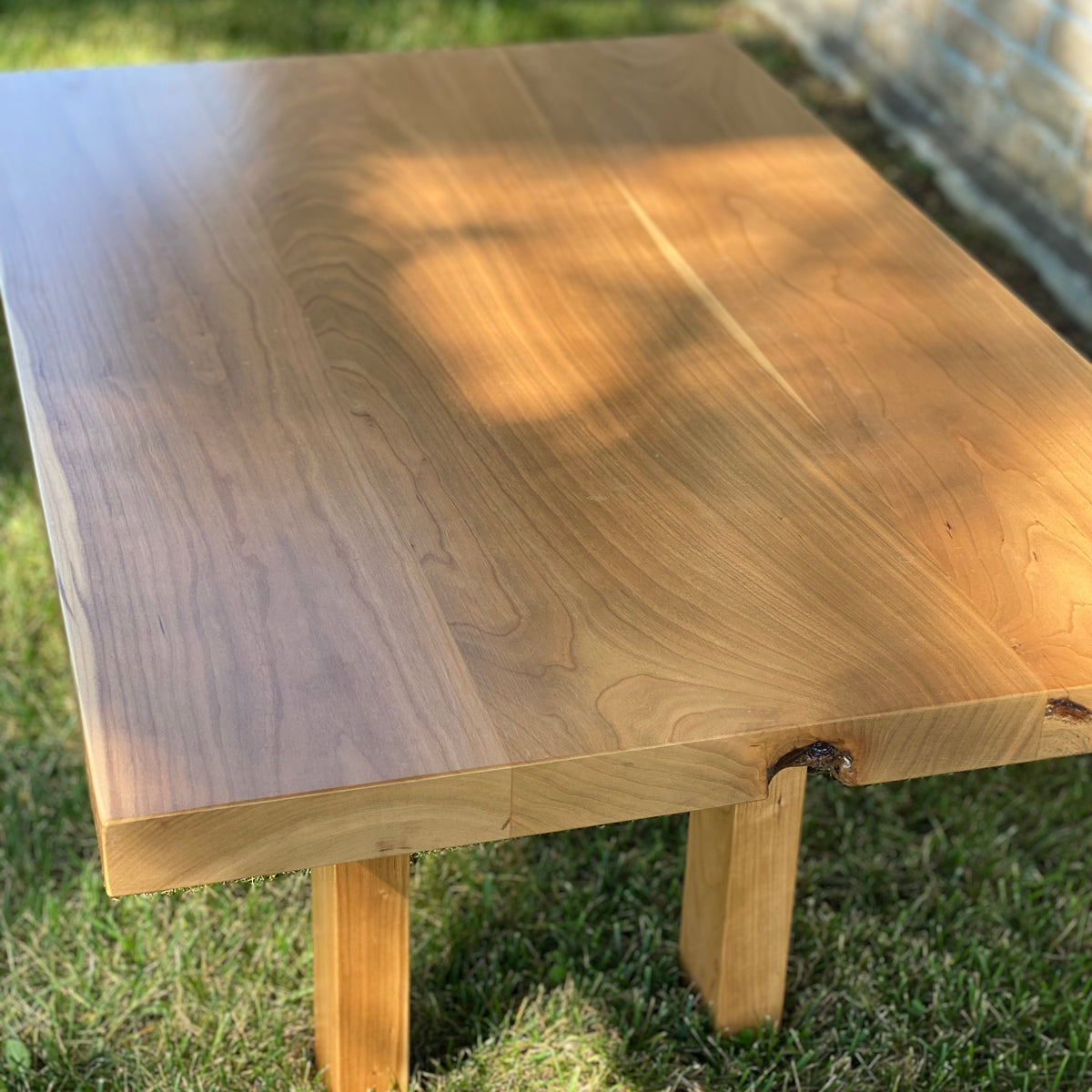 Wooden handmade Farmhouse Coffee Table in Natural Cherry Cherry by Mikutowski Woodworking