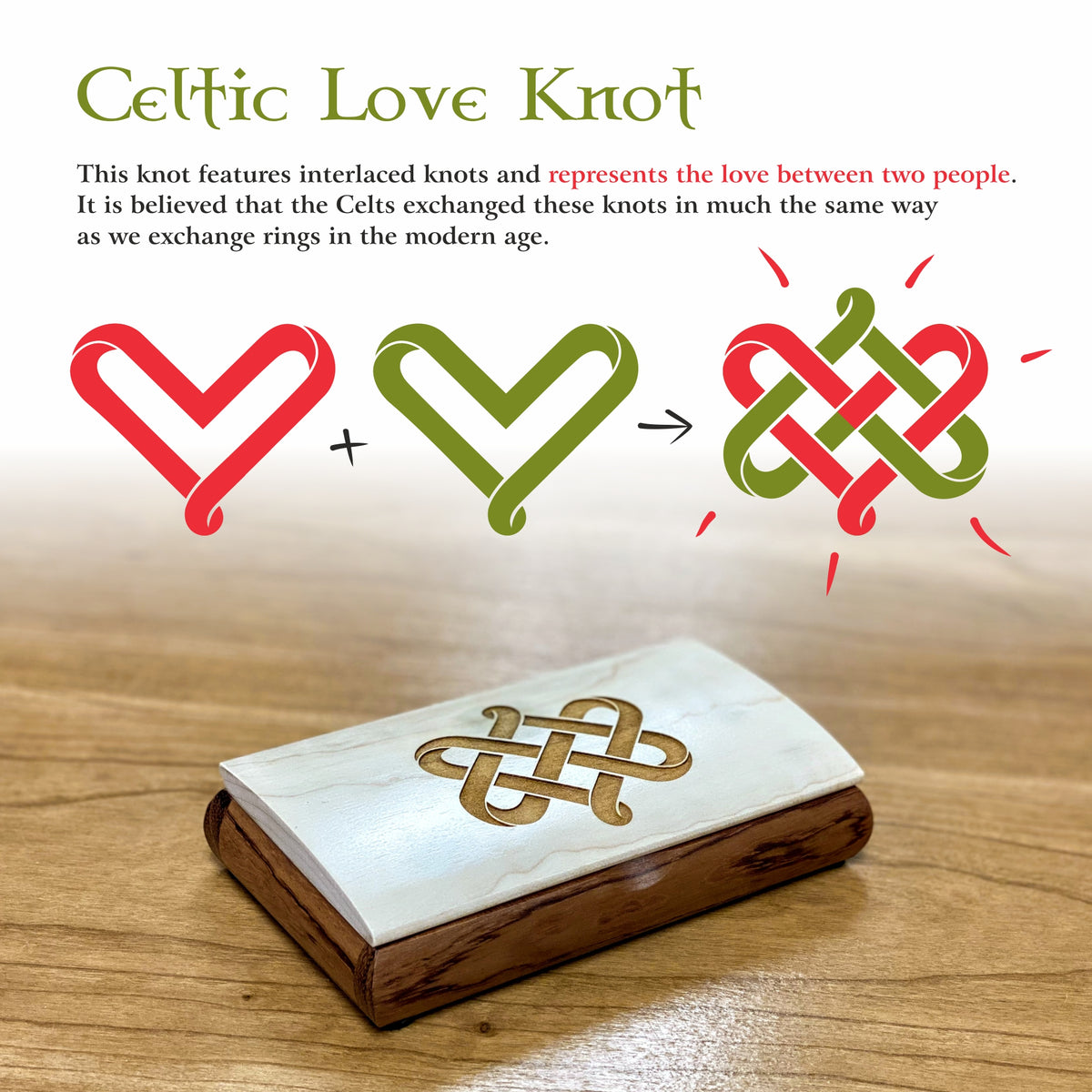 Celtic Heart Engraved Keepsake Box — Valentine's Day