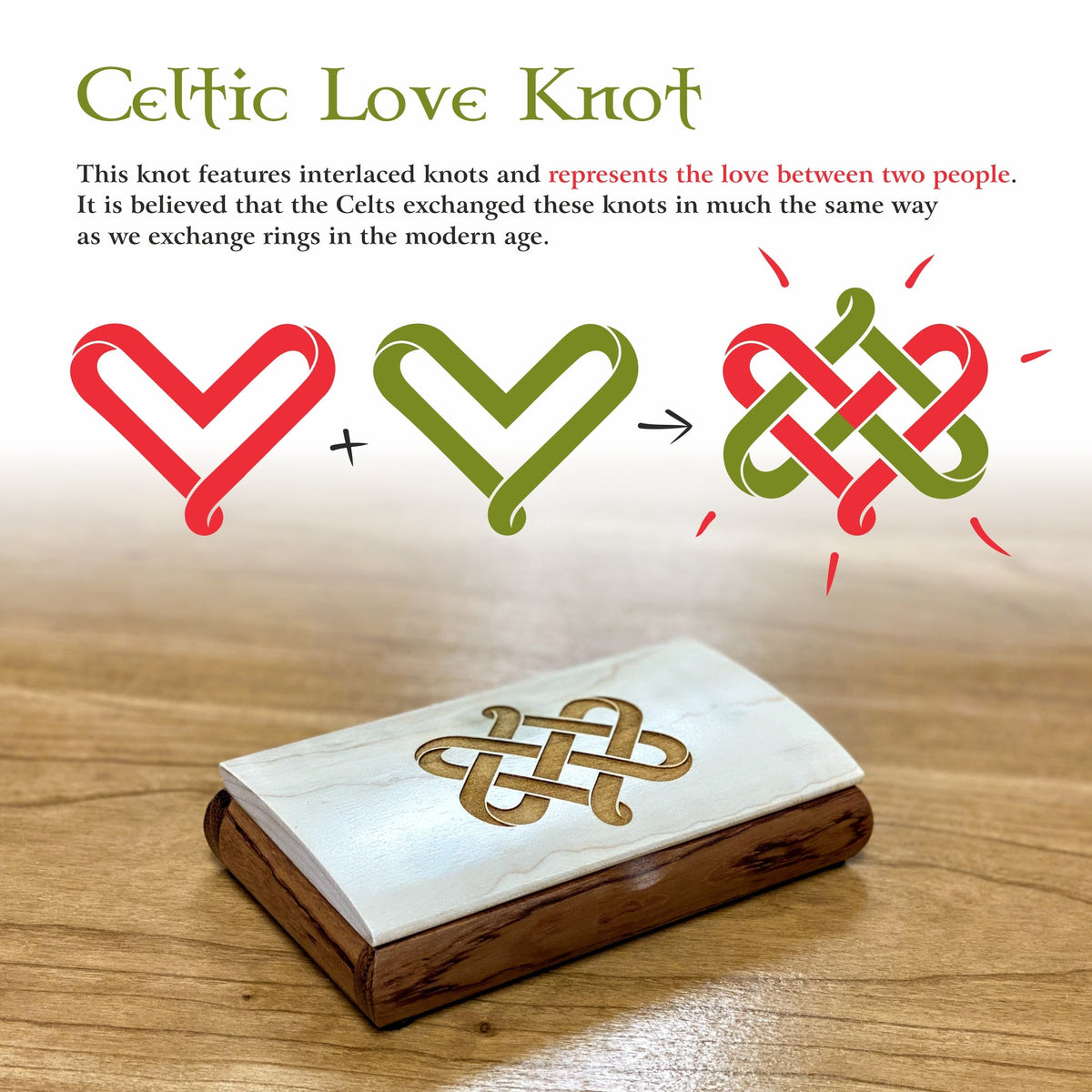 Celtic Heart Engraved Keepsake Box — St. Patrick's Day
