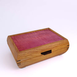 Wooden handmade Elegance Jewelry Box Cherry Purpleheart by Mikutowski Woodworking