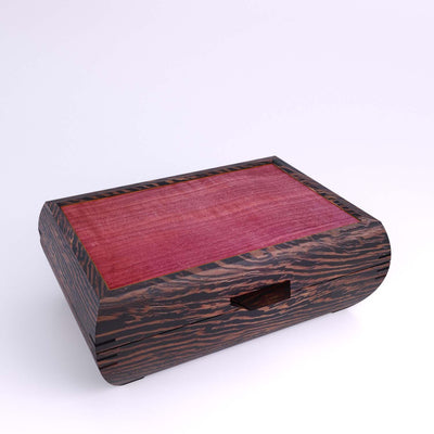 Wooden handmade Elegance Jewelry Box Wenge Purpleheart by Mikutowski Woodworking