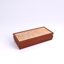 Wooden handmade Sentinel Jewelry Box Bubinga Quilted Maple by Mikutowski Woodworking